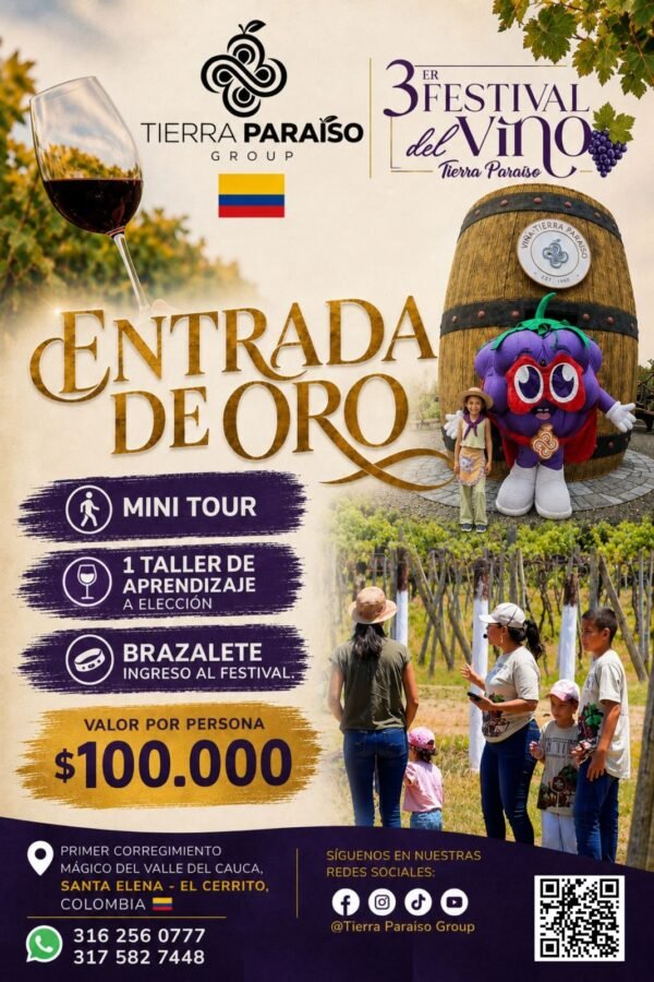 Entrada ORO - Mini Tour del vino + 1 taller de aprendizaje + entrada general.